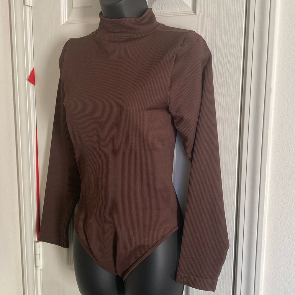 Zip up bodysuit black and brown included